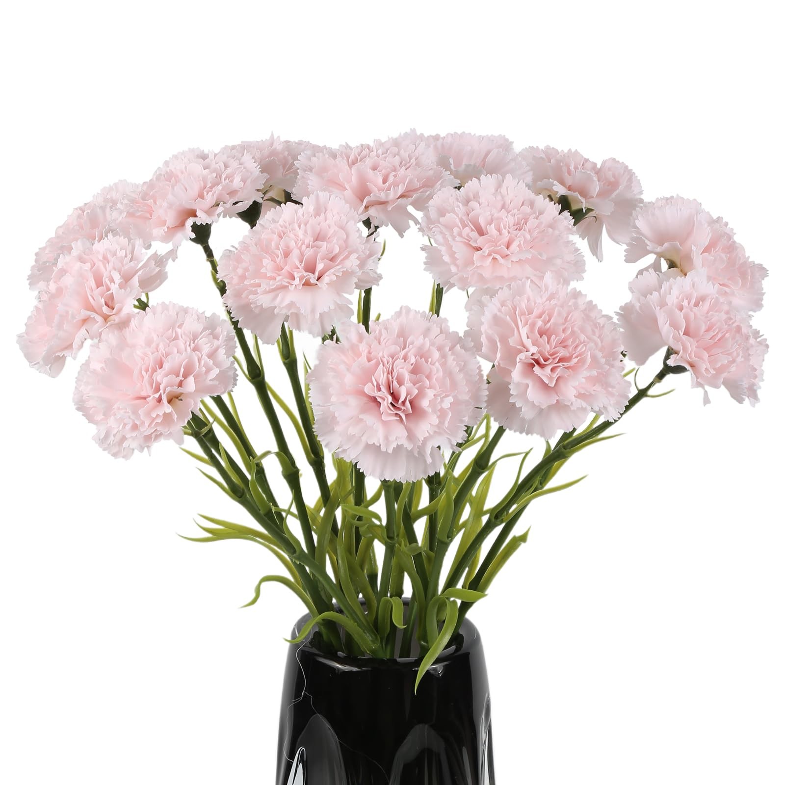 15pcs Artificial Carnation Flowers, 20.5″ Long Stem Pink Silk Carnation for W…