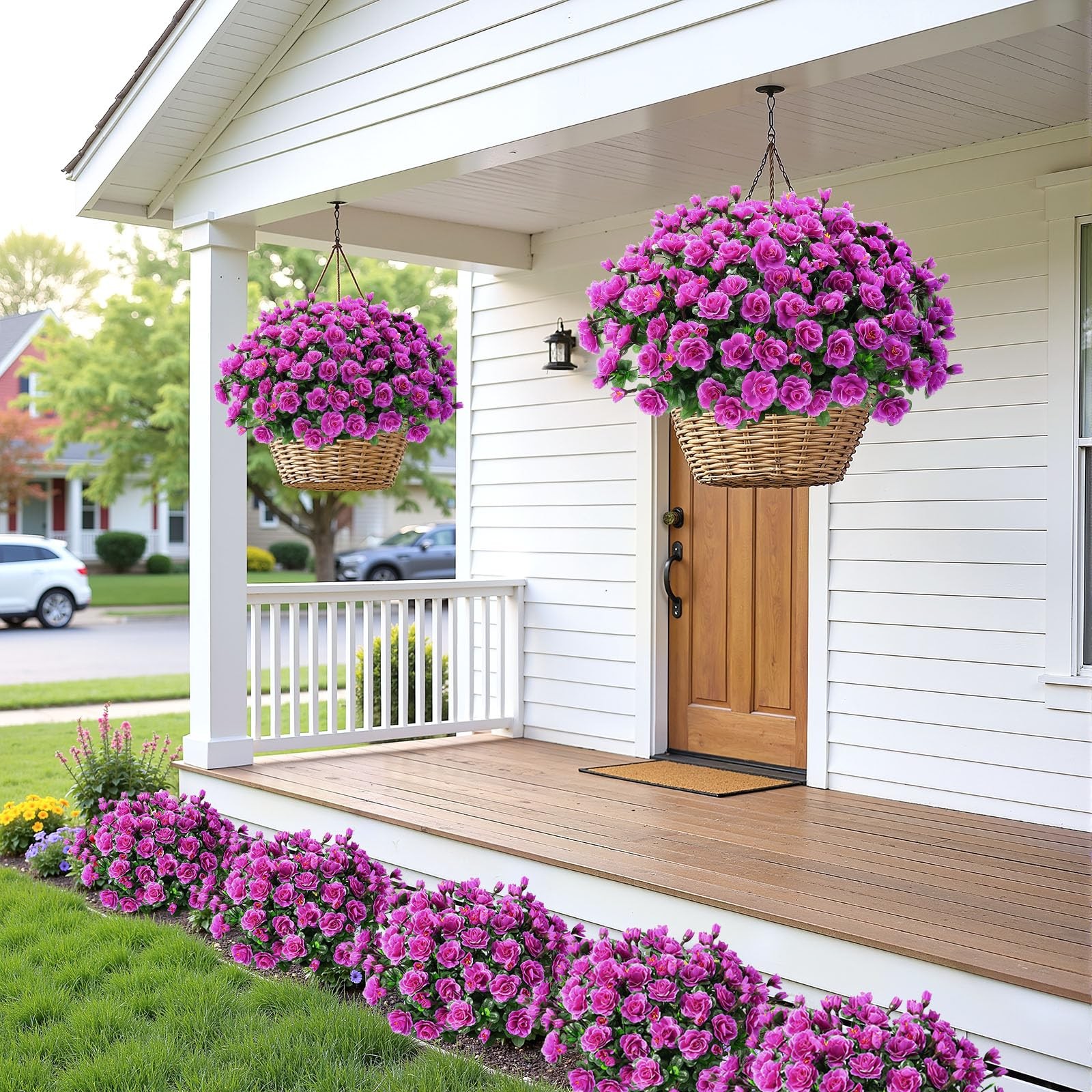 8 Large Bundles Artificial Flowers for Outdoors Spring Decoration, UV Resista…