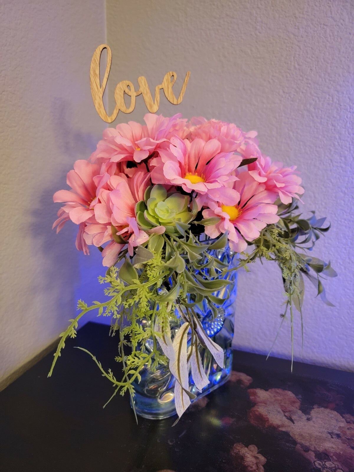 Mixed Artificial Floral Arrangement In Vase