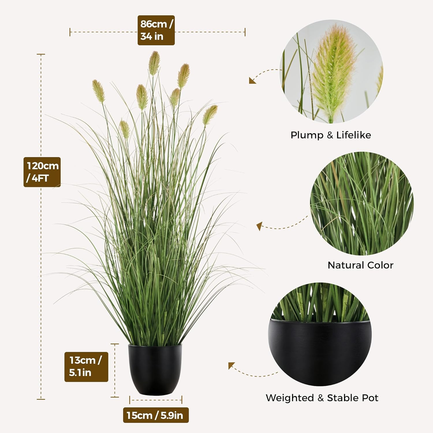 Luxury 4FT Extra Lush Artificial Plant Set for Home & Garden Decor (2Pcs)