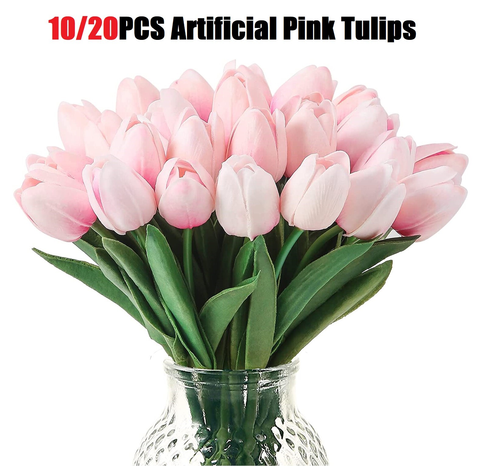 20× Artificial Tulips Flower Latex Real Touch Bridal Wedding Bouquet Home Decor