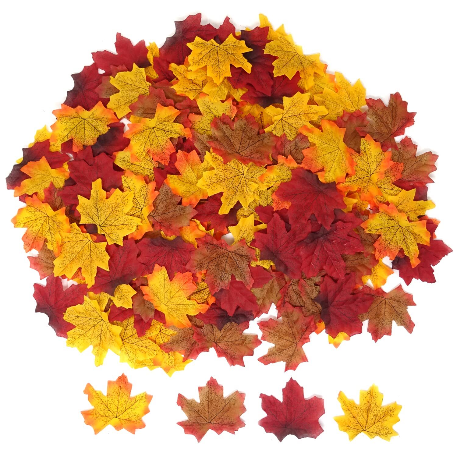 200PCS 8cm/3.1inch Assorted Color Artificial Maple Leaves Fall Leaves for Wed…