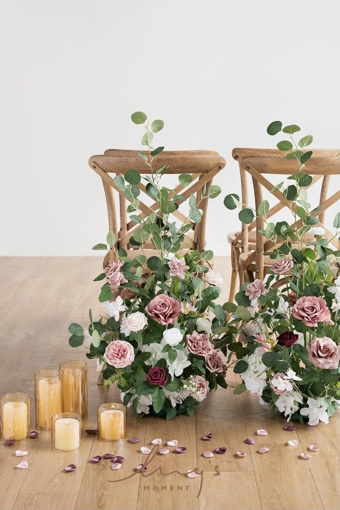 Ling’s Moment 41″ Free-Standing Pink Dusty Rose Wedding Flowers for Party Events