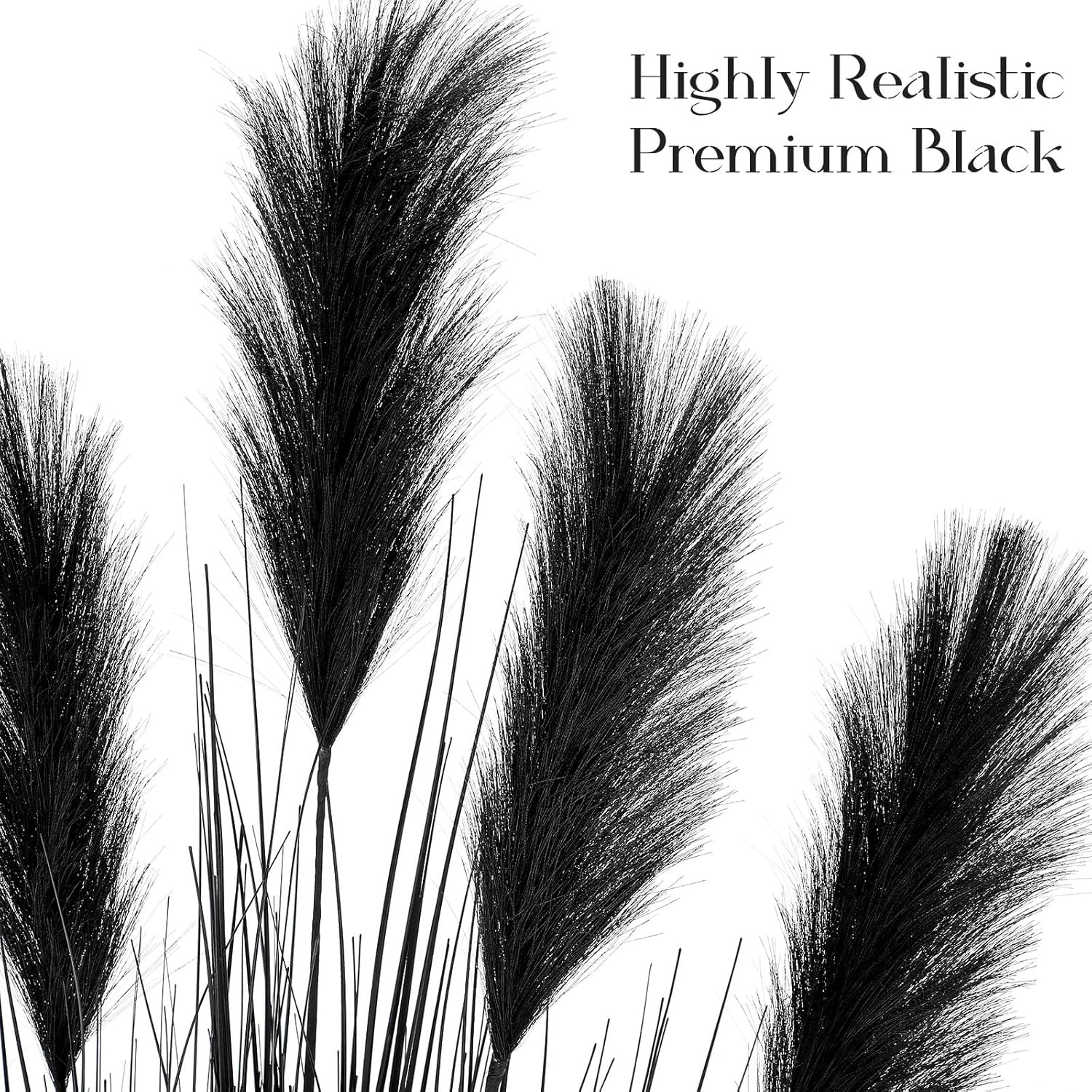 4 Ft Tall Artificial Black Pampas Grass Potted Plant for Home Decor