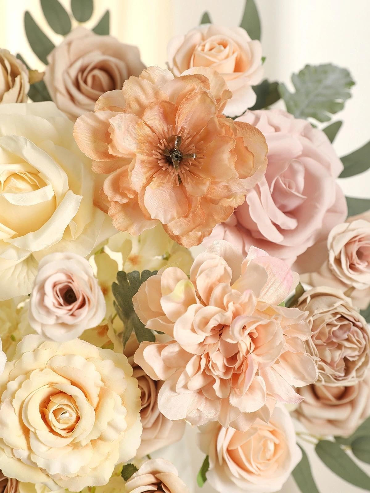 Artificial Flowers Combo Champagne Fake Roses Silk Flowers with Stems for DIY…