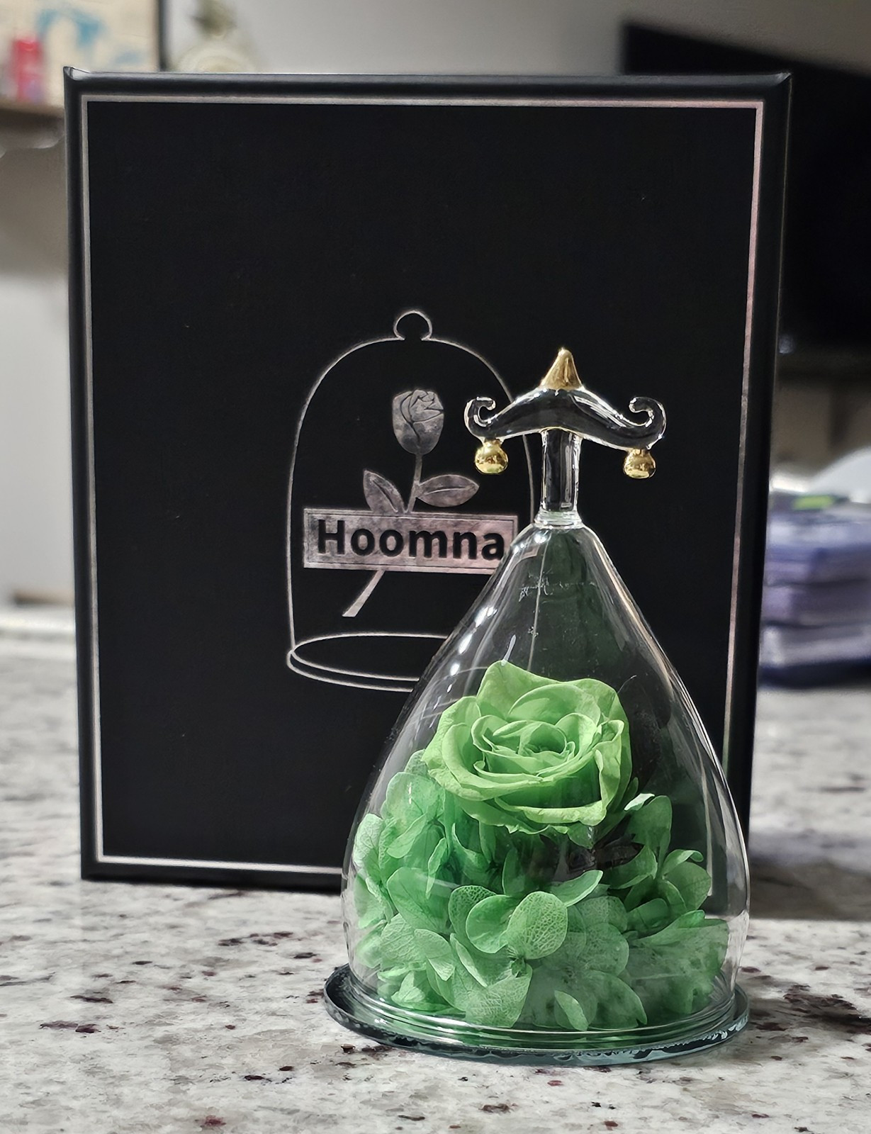 Hoomna Zodiac Green Forever Rose Gift Preserved Real Rose Libra Gift For Her