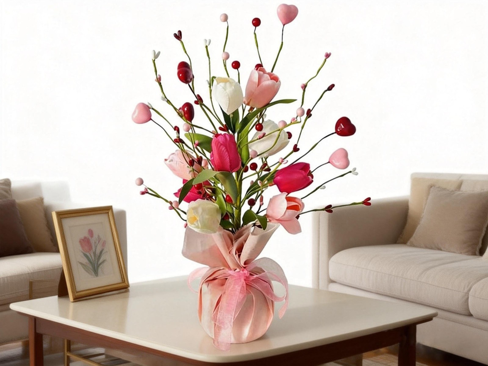 Floral Centerpieces, Artificial Tulips Flowers, Center Table Flower Decoratio…