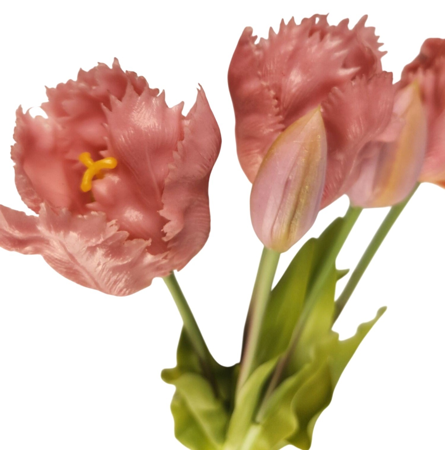 Artificial Tulip Bouquet 15 Inch Set of 5 Faux Spring Flowers Easter Wedding