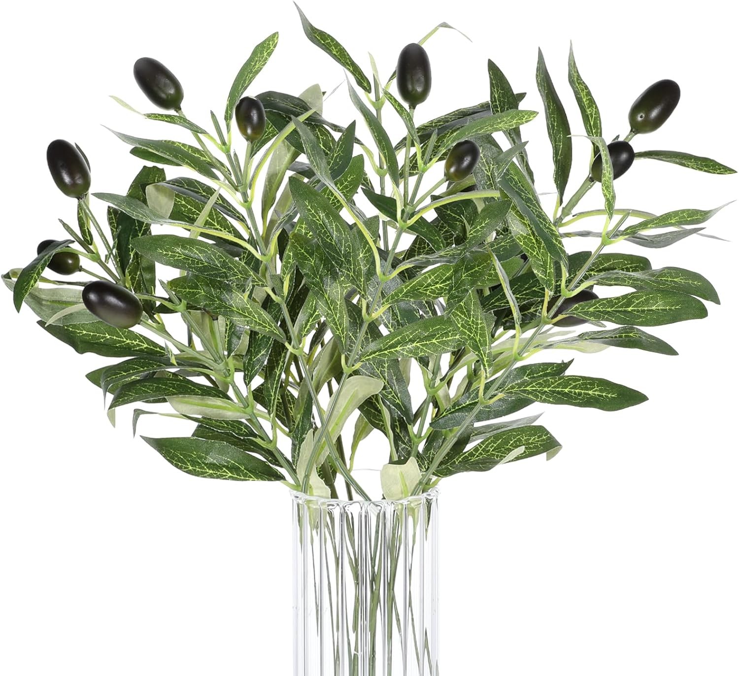 5 Pcs Artificial Plants Olive Tree Branches, 11 Inch Faux Olive Tree 2 Forks Gre