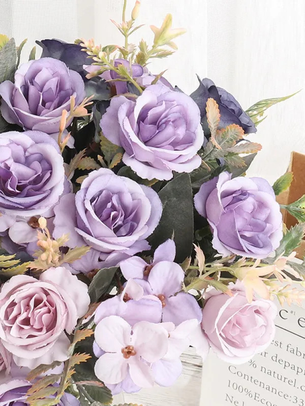 Home Decor Roses Autumn Artificial Flowers Silk Peony Hydrangea Big Bride