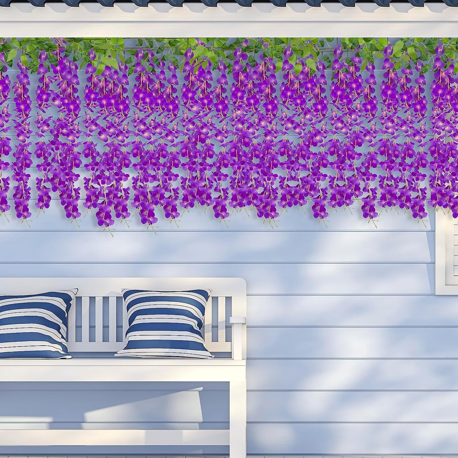 (36 Branches 12 Pack /45 inch /3.7ft Wisteria Hanging Artificial Flowers Fake…