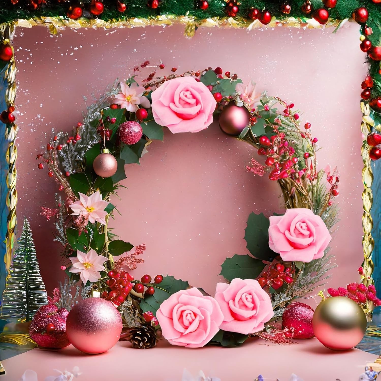 Artificial Flowers Faux Foam Fake Rose Head Bulk for Home Decor Wedding Decorati