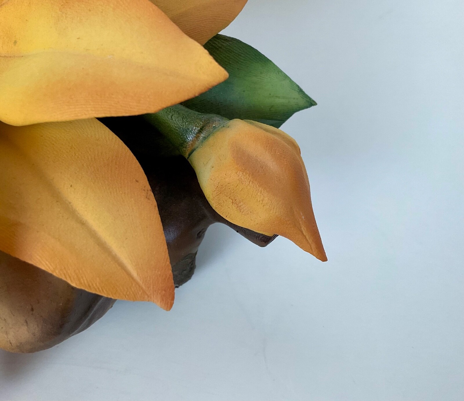 Capodimonte Orange Black Eyed Susan Floral Sculpture Made In Italy 6 3/4” VTG