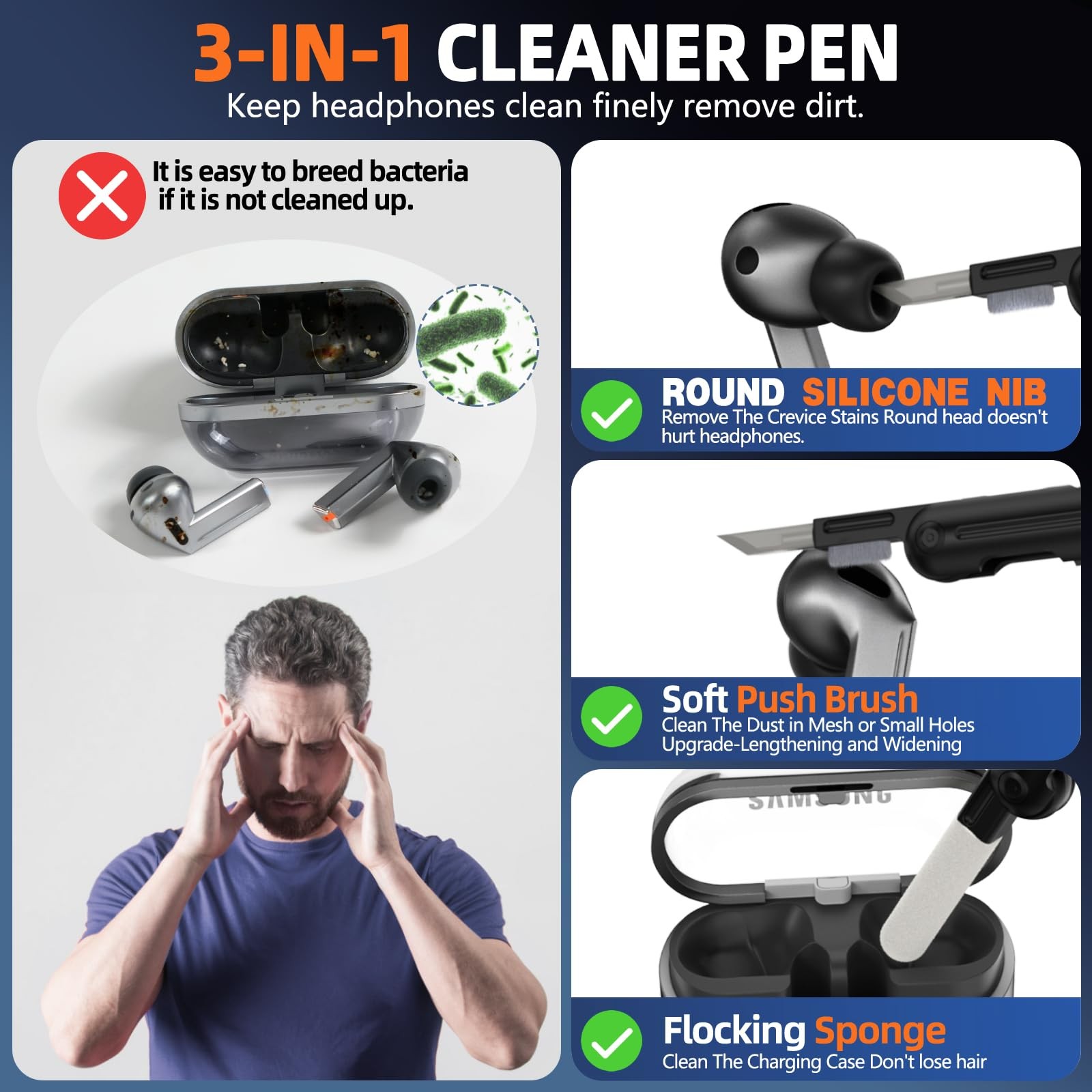 Lock Fit Designed for Samsung Galaxy Buds3 FE (2025) / A-A-A-balck