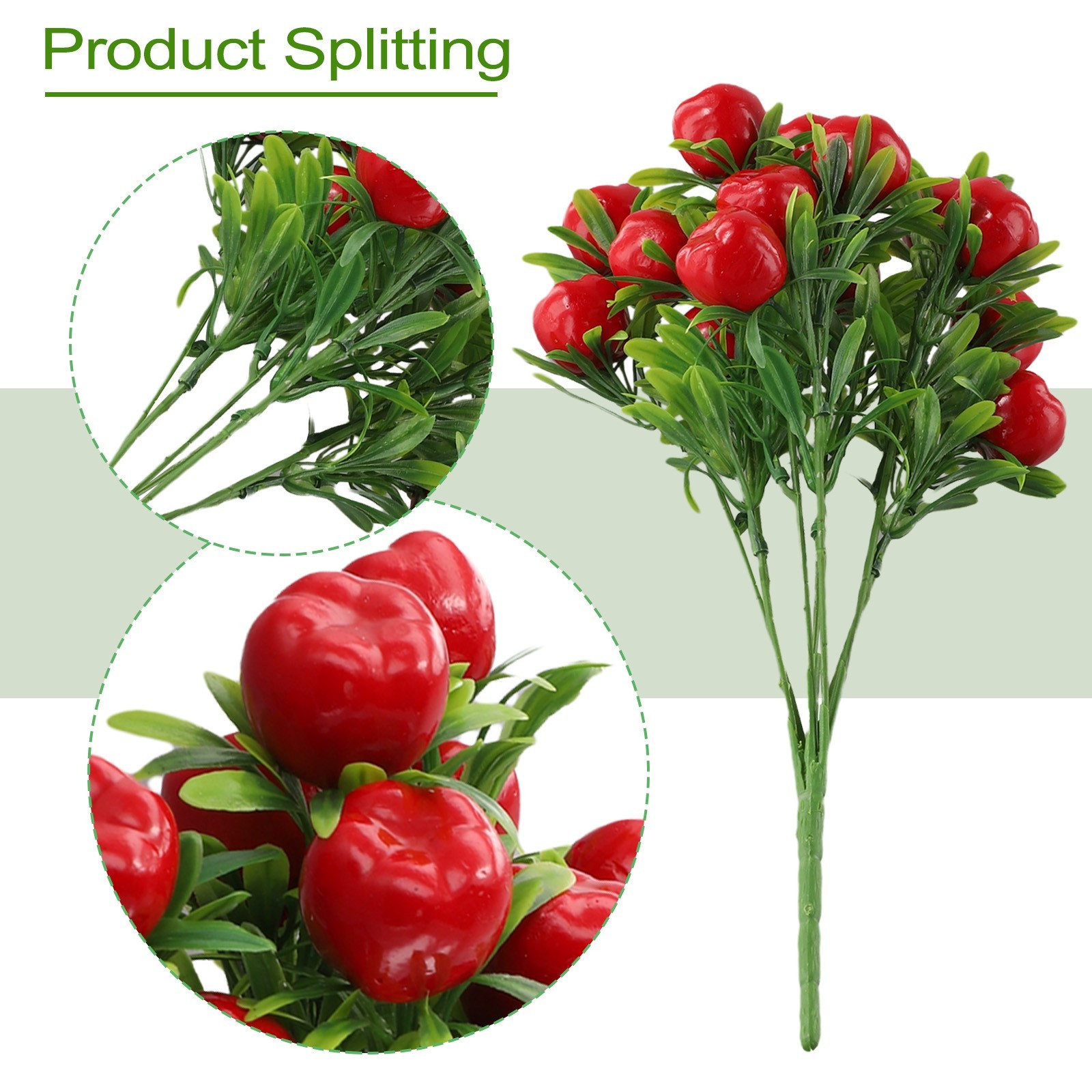 Exquisite 7 Forked Fruit Artificial Fruit Cutting Realistic Appearance
