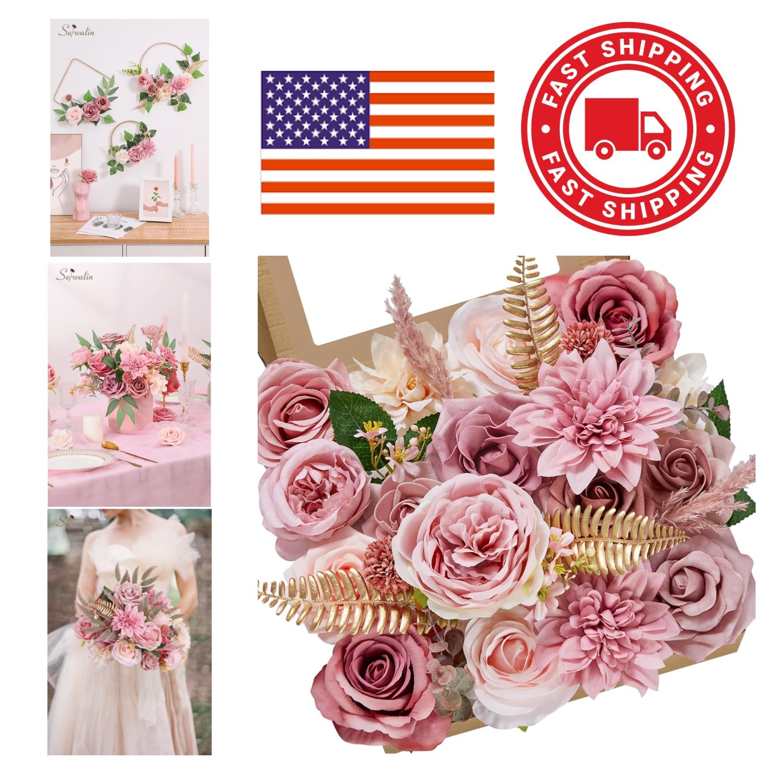 DIY Artificial Flowers in Dusty Pink for Spring Centerpieces and Arrangements