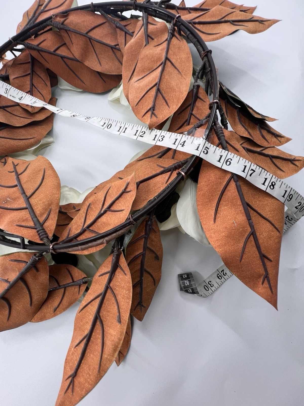 2 Magnolia Flower Wreaths 15” Artificial Hang On Door Decor Spring All Year