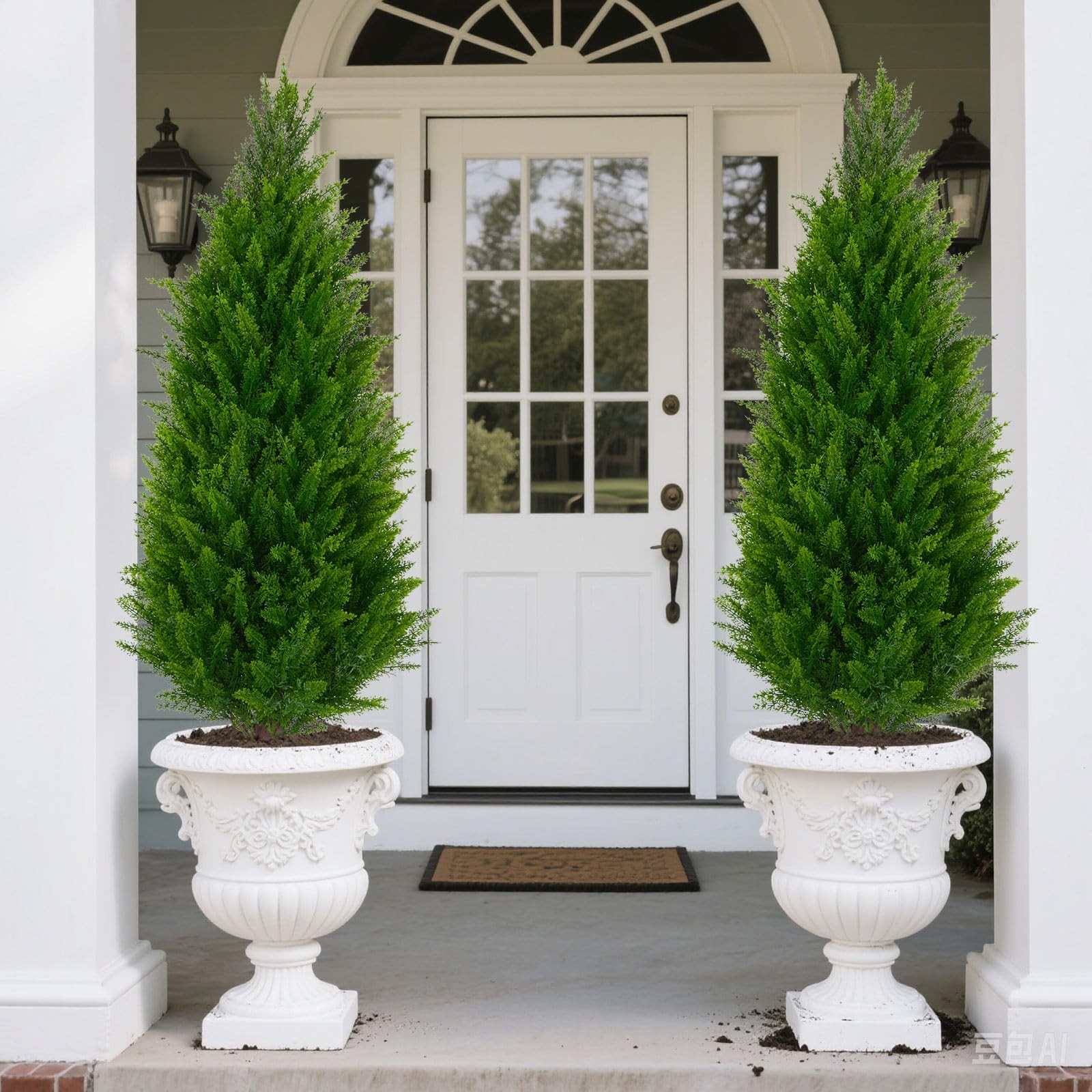3FT Artificial Topiary Cedar Trees Set of 2 UV Resistant Maintenance-Faux Pla…