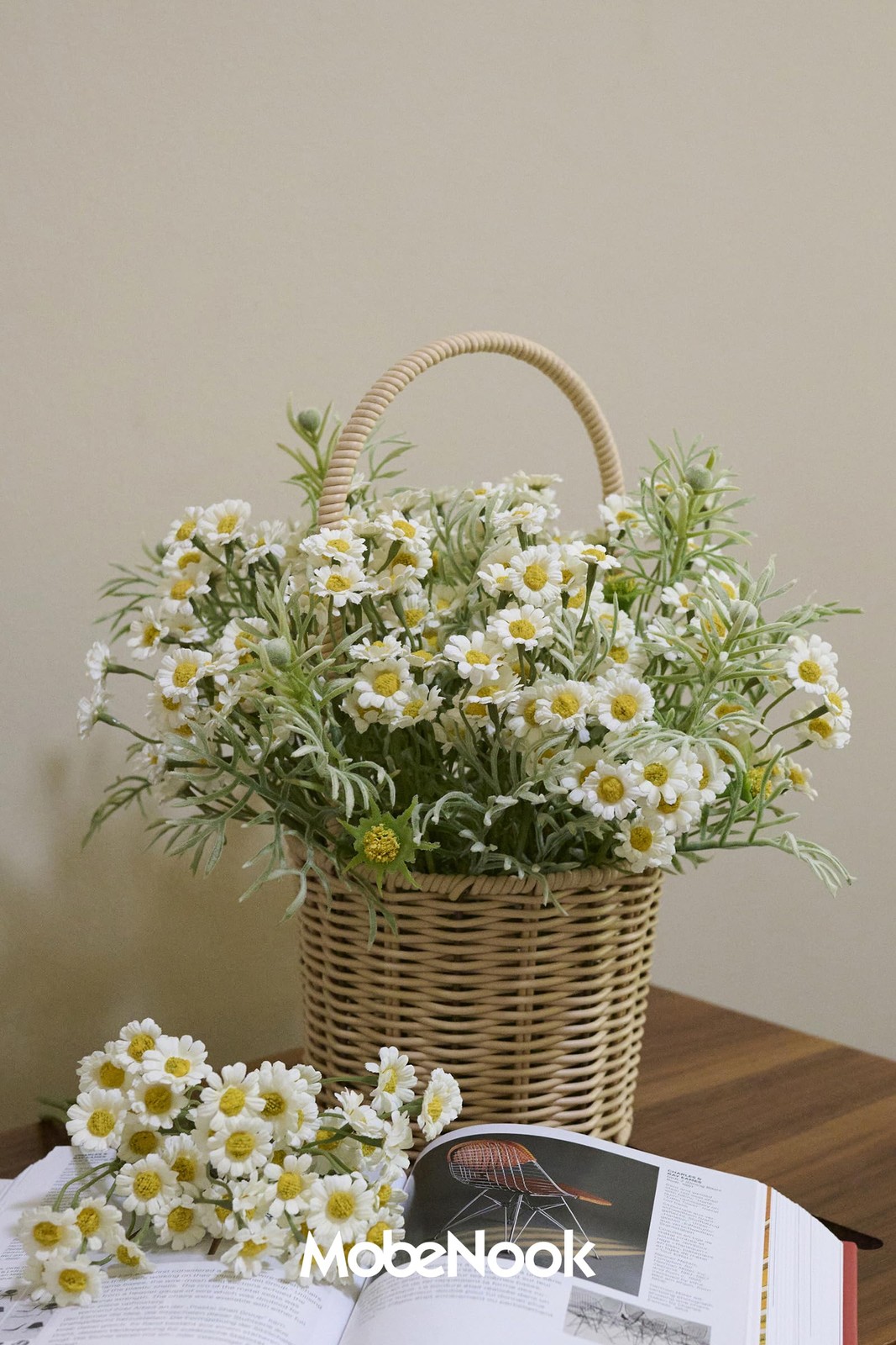 Artificial Wildflower Bouquet, White Daisy Flowers for Home Decor