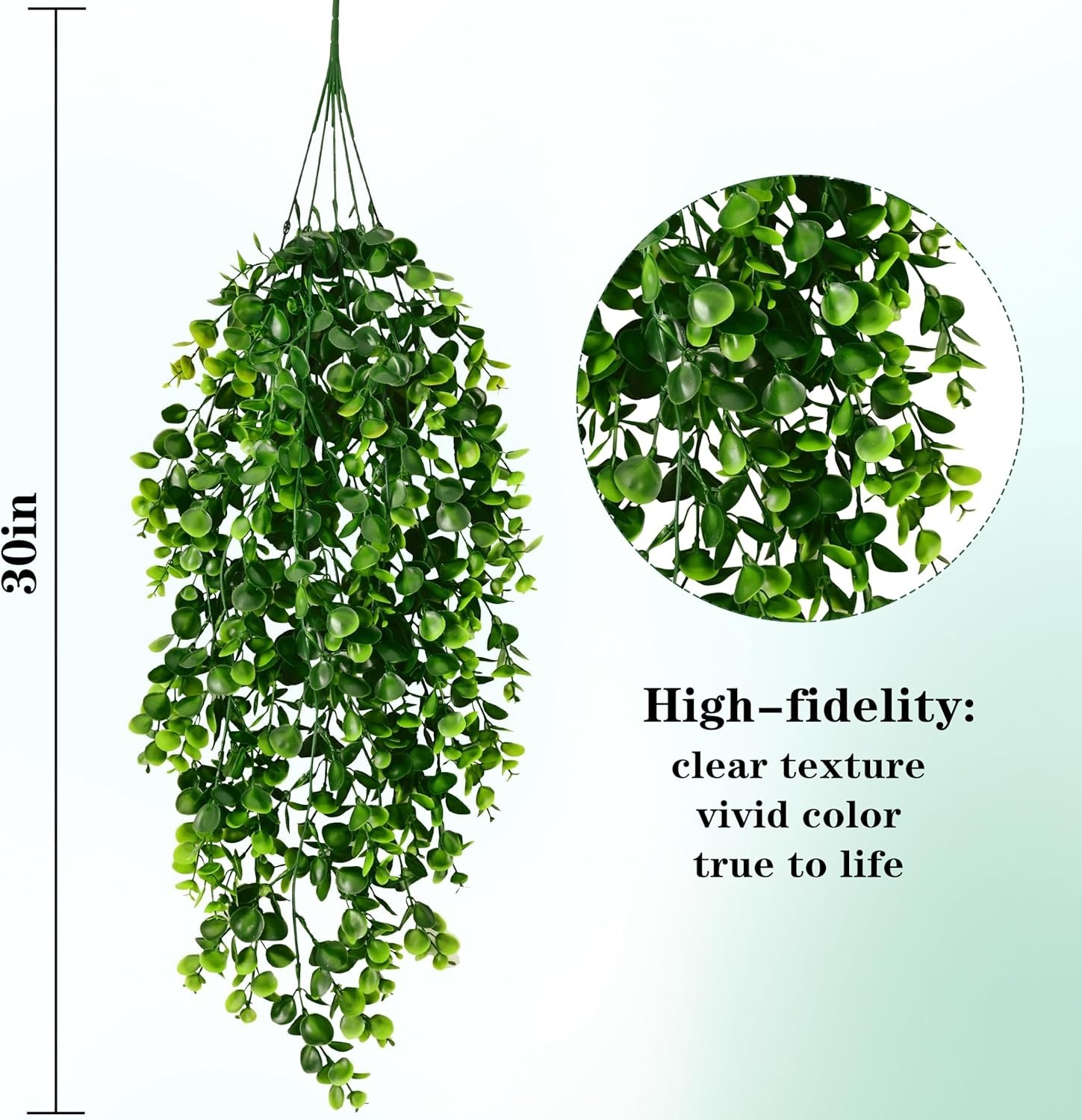 4Pcs Fake Hanging Plants 2.7ft Fake Plants Eucalyptus Leaves UV Resistant Fak…