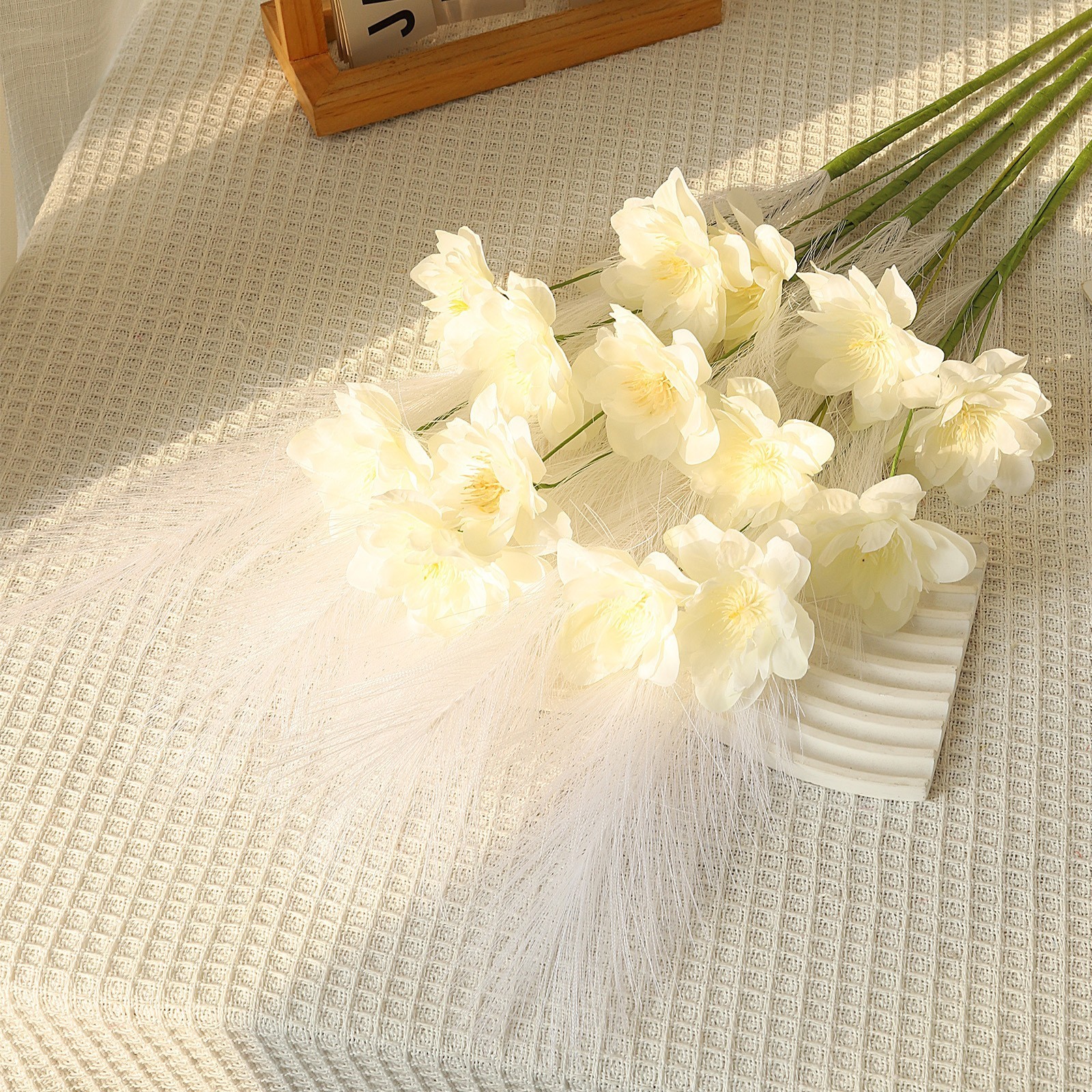 Purple Pampas Grass Branch Artificial Silk Reed Flower 75 cm for Wedding Decor