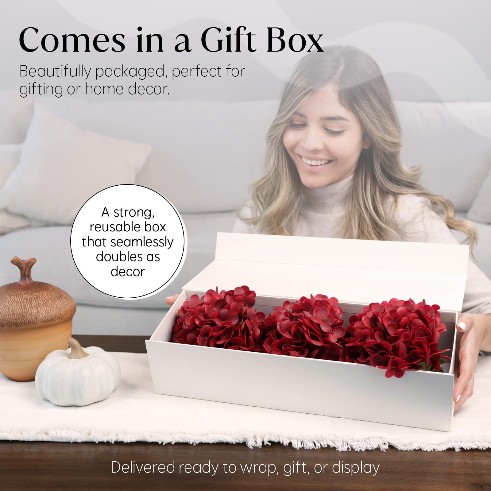 Real Touch Latex Faux Flowers Gift Box Set – Luxury Artificial Flowers for De…