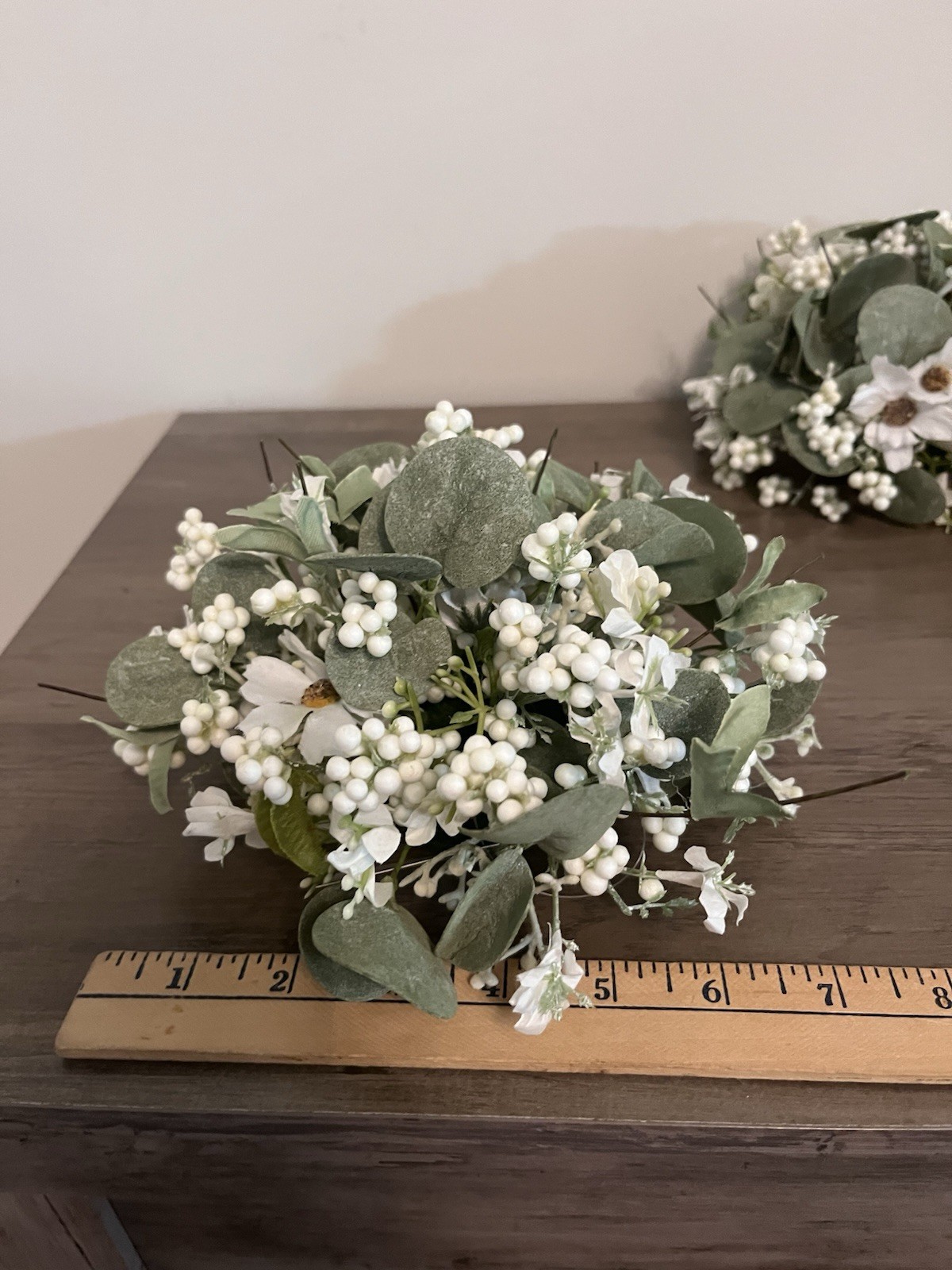 Eucalyptus And Berries Floral Centerpiece Filler White Green Country Farmhouse