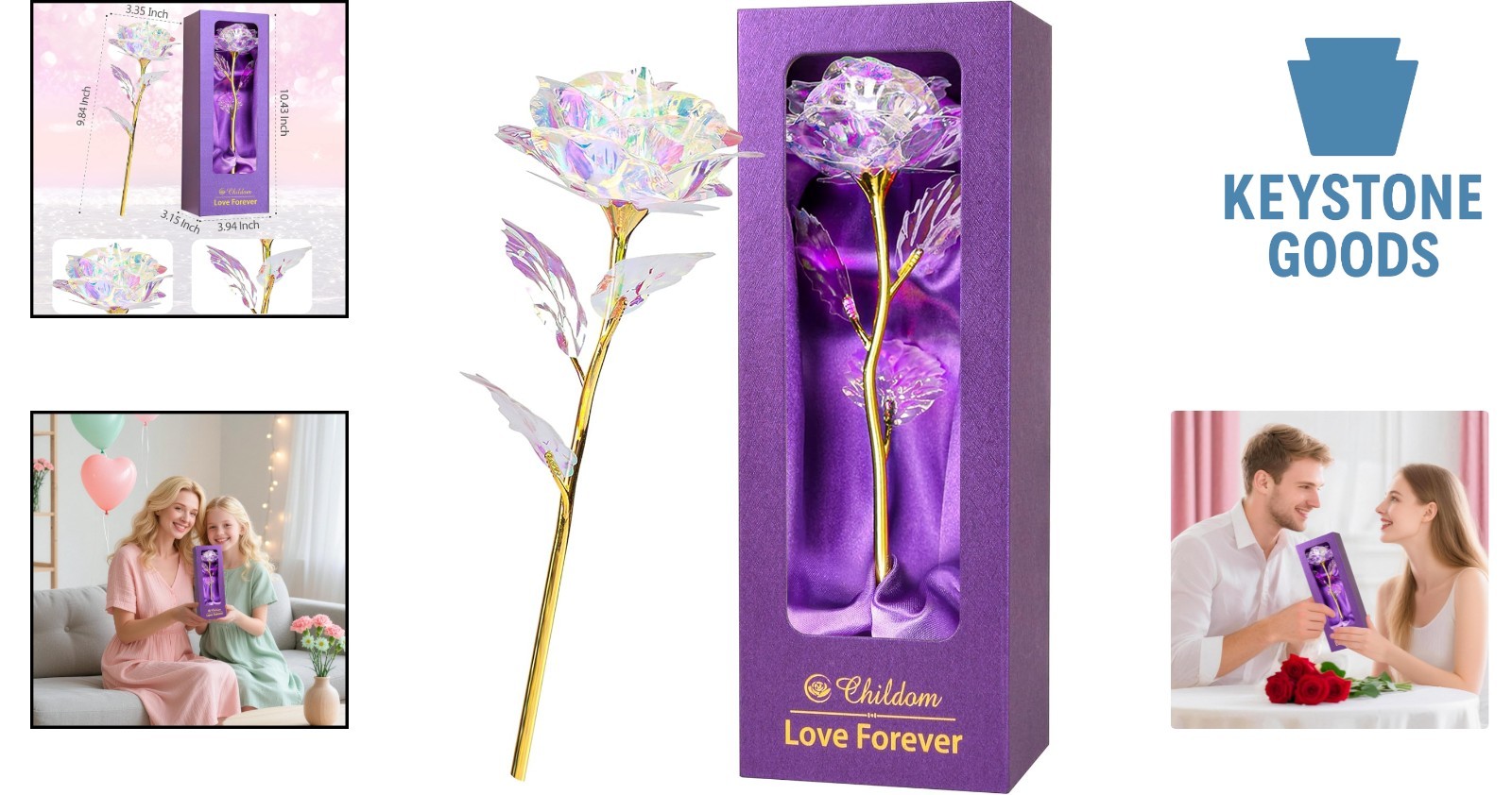 Colorful Artificial Rose Gift Box – Everlasting Romantic Floral Present for W…