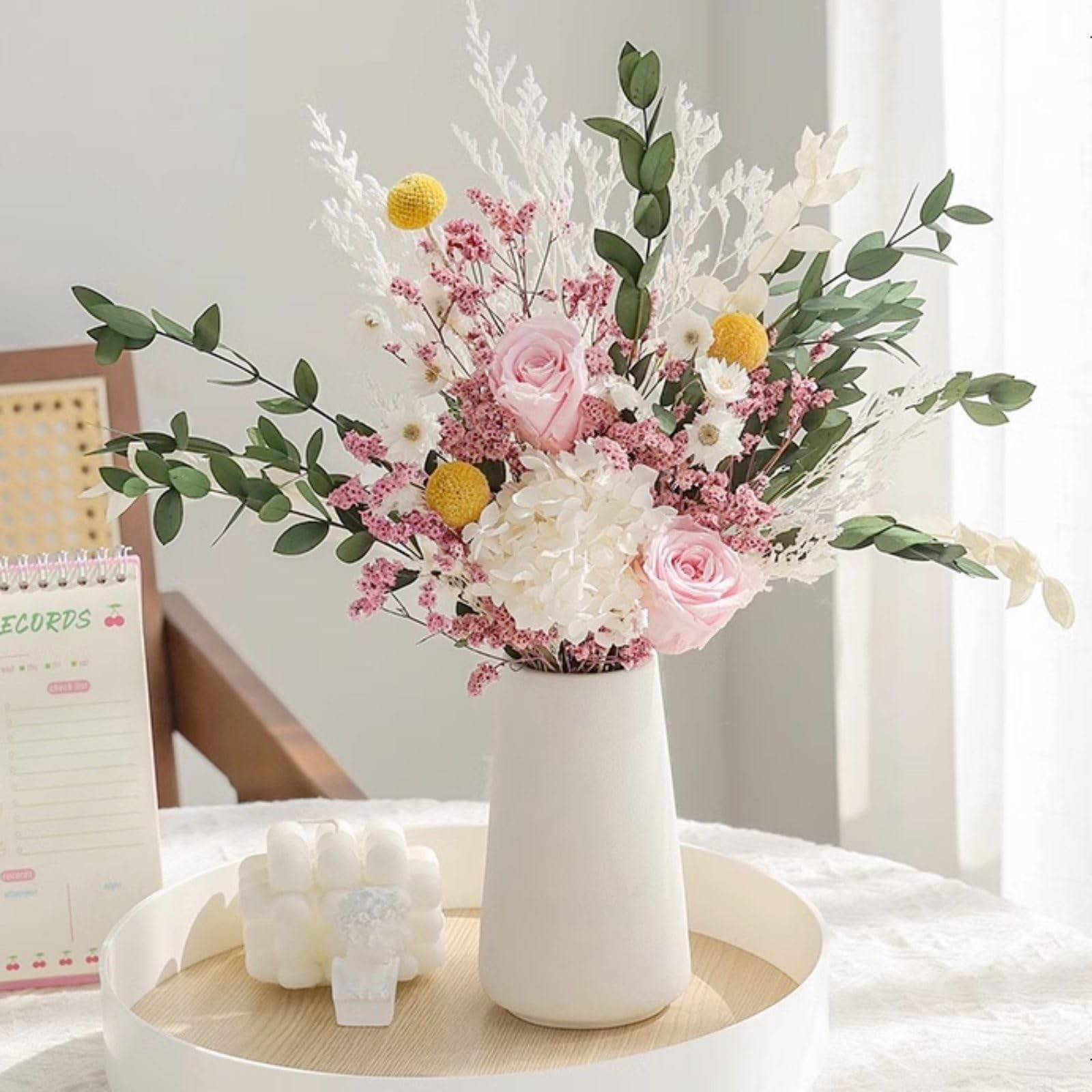 Dried Flowers Bouquet, Dry Caspia Flower Bundle, Floral Lavender, Babys Breat…
