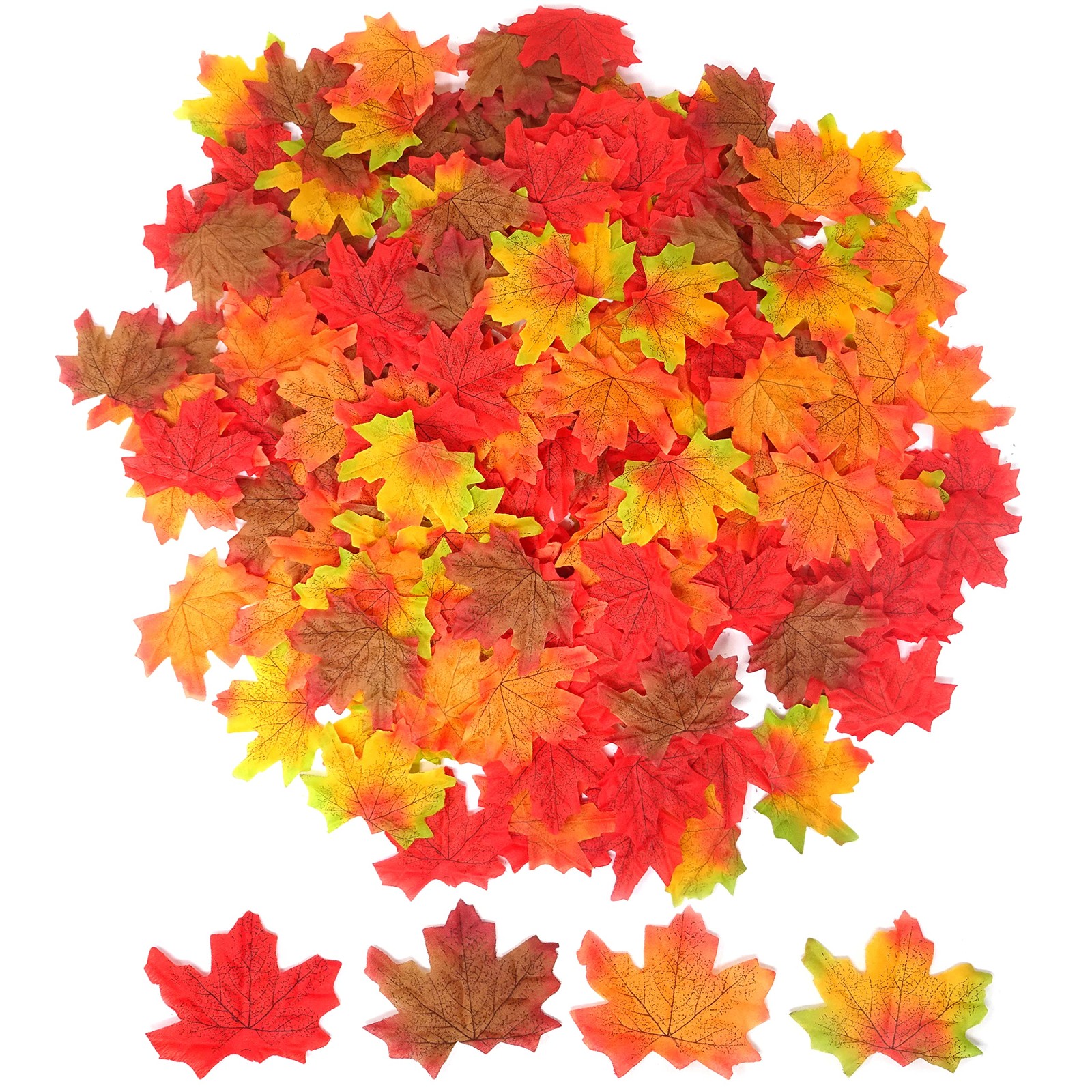 200 PCS Artificial Maple Leaves Fall Leaves For Wedding Thanksgiving Decor