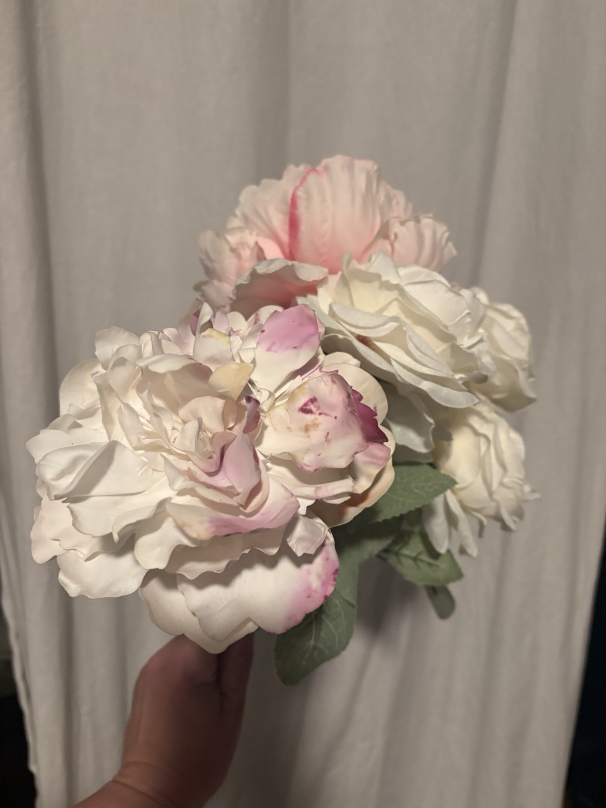 Artificial Silk Flower Lot Roses Peony Pink White Floral Craft Wedding Decor