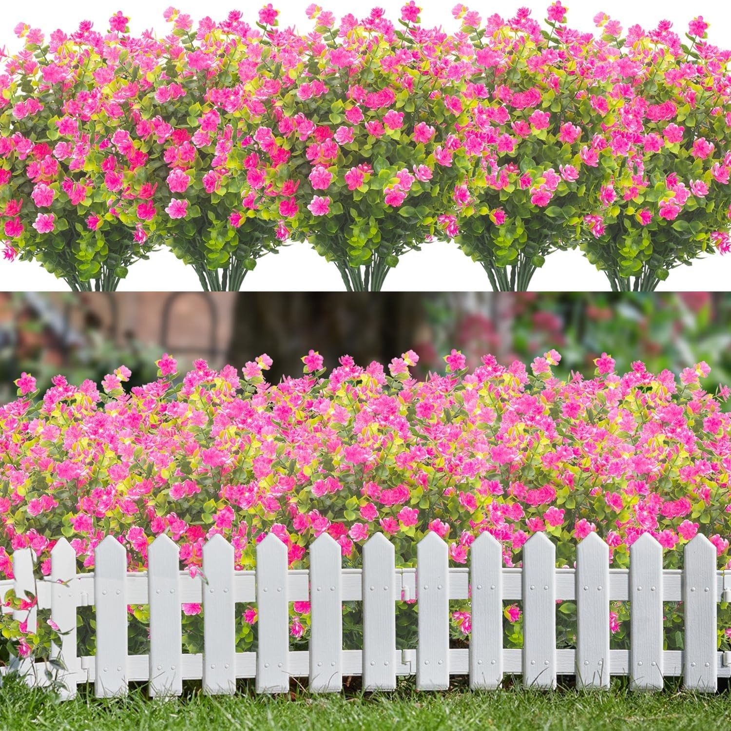 Realistic Pink Artificial Flowers – 20 Bundle UV Resistant