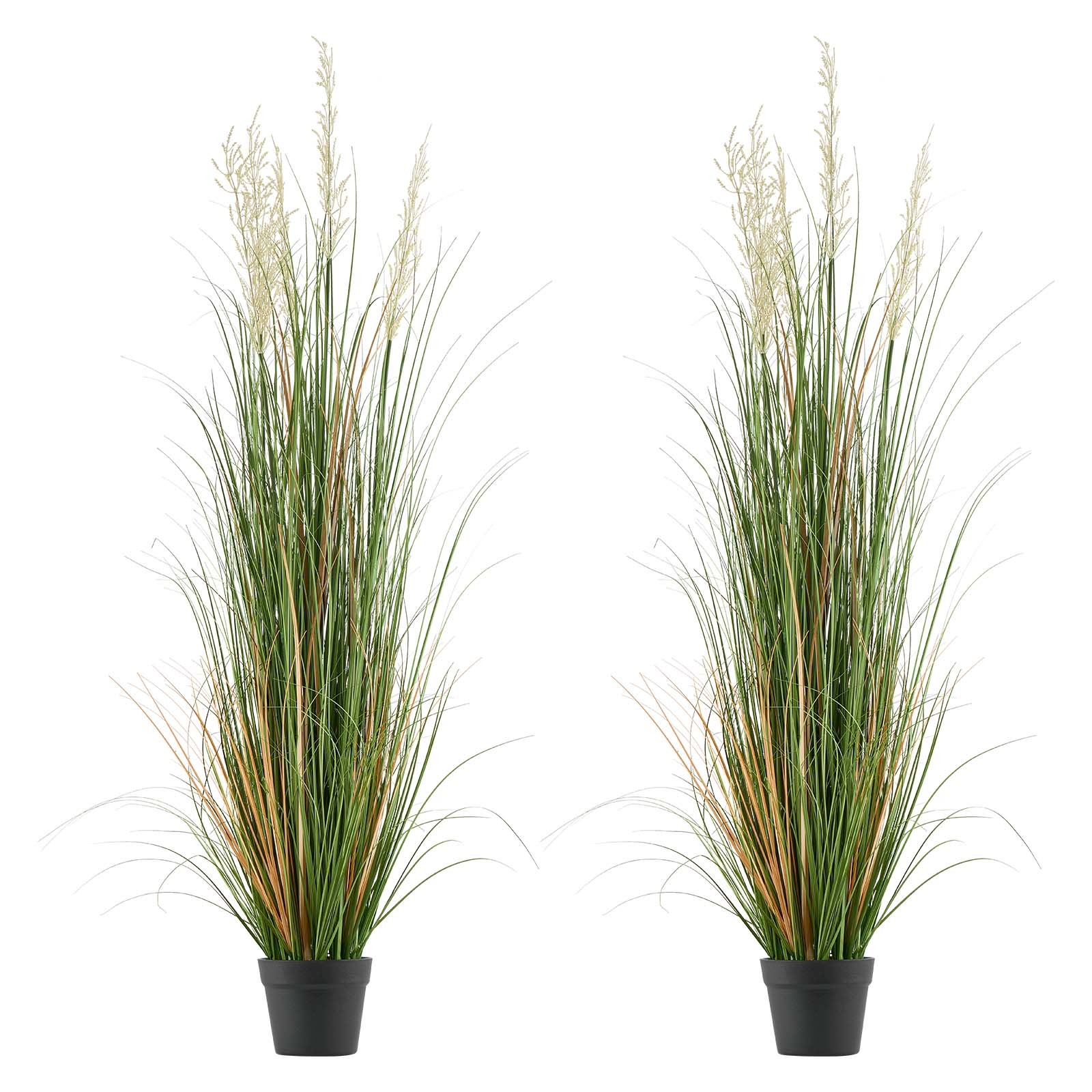 Uimoso Artificial Grass Arrangement 59-Inch Reed Flower Grass in Pot, Set of 2
