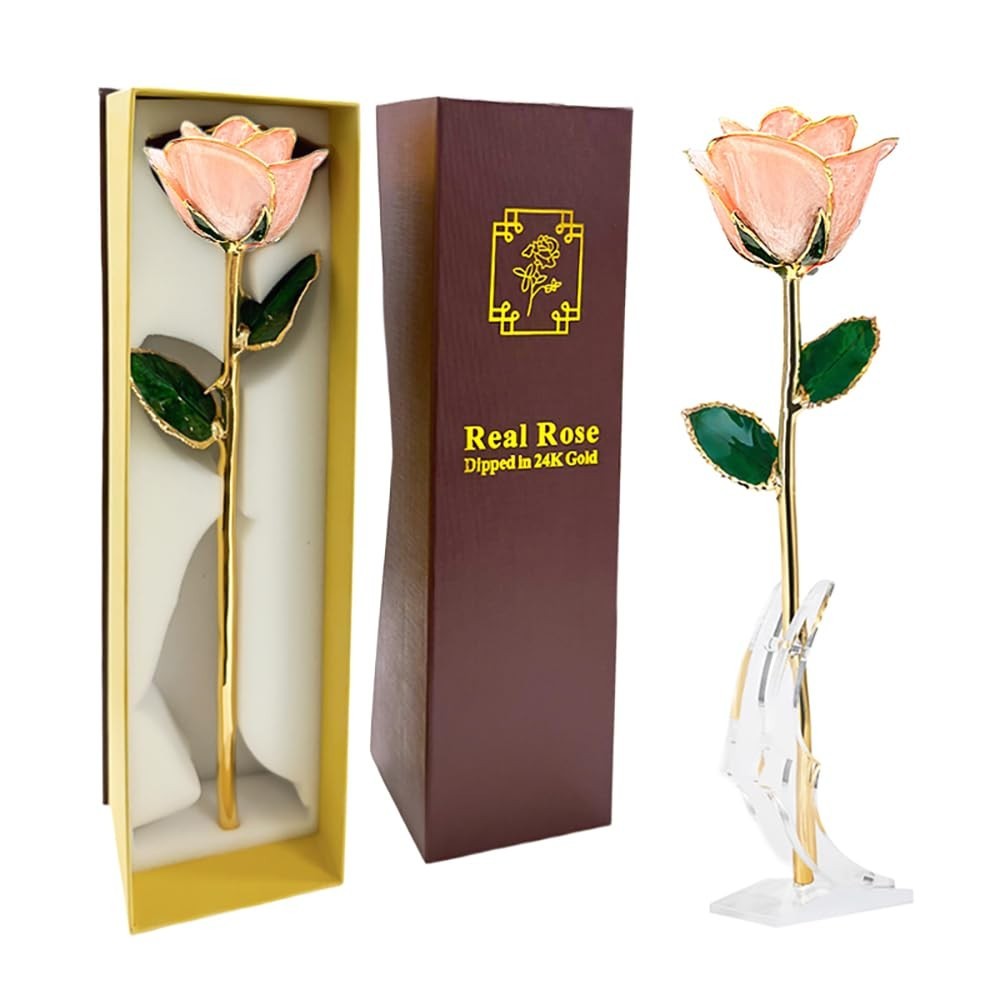 24K Gold Dipped Real Rose – Unique Eternal Gift for Her – Perfect for Valentine’