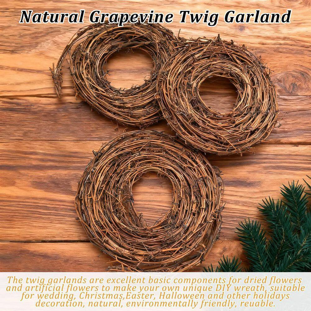 0.39 In. 4 Piece Artificial Brown Vine Garland Natural Grapevine Wreath Rustic P