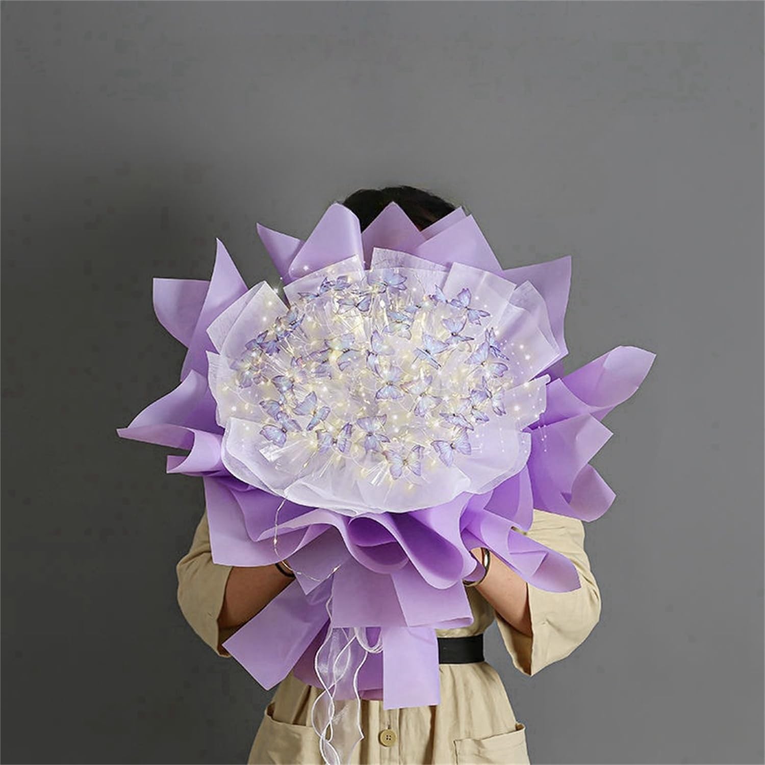 Butterfly Flower Bouquet,Butterfly Flower Bouquets with LED String Lights,DIY…