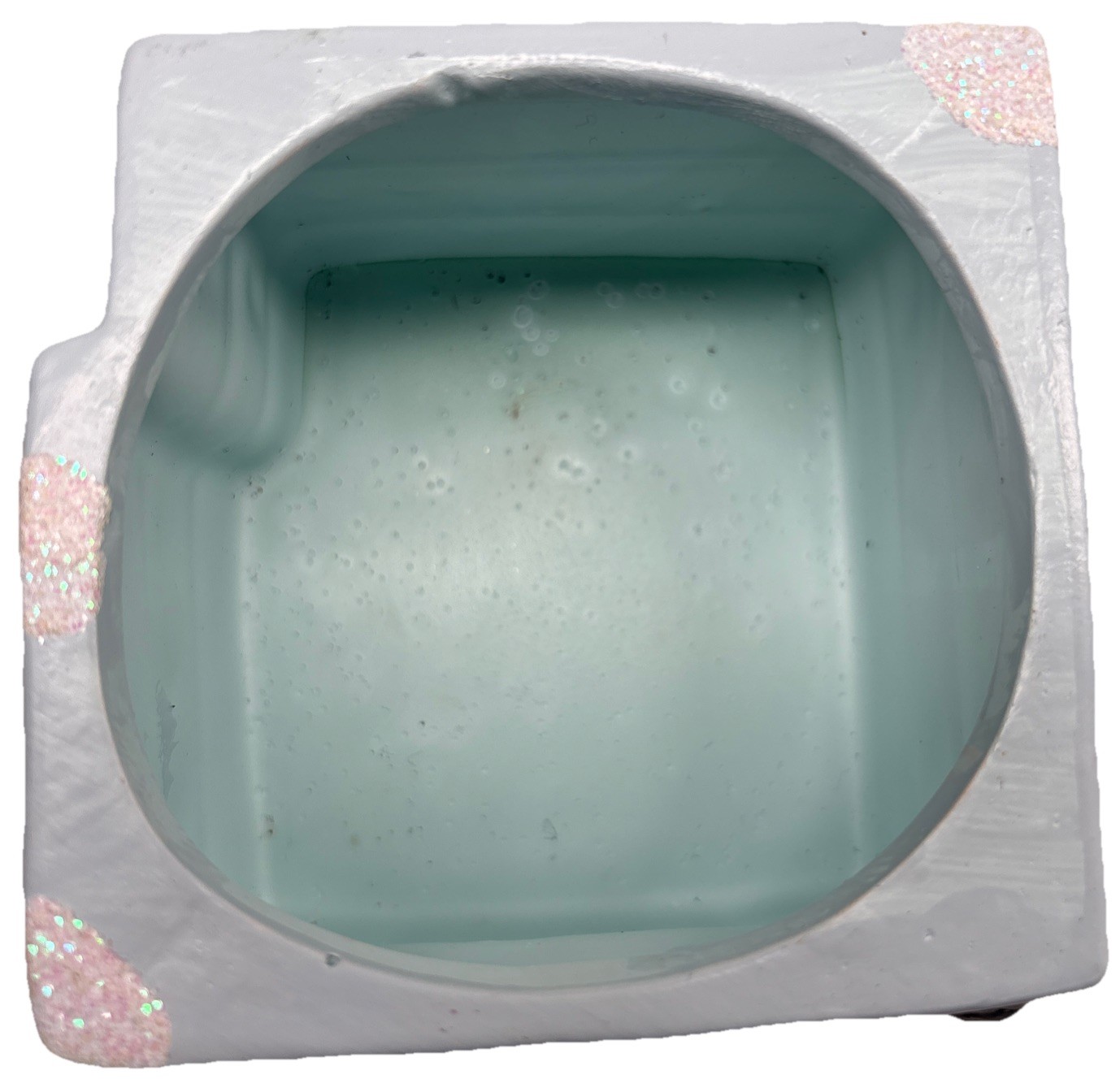 Plant Pot Christmas Baby Blue Gingerbread House Ceramic—SHIPS IN 24 HOURS—4×4 In