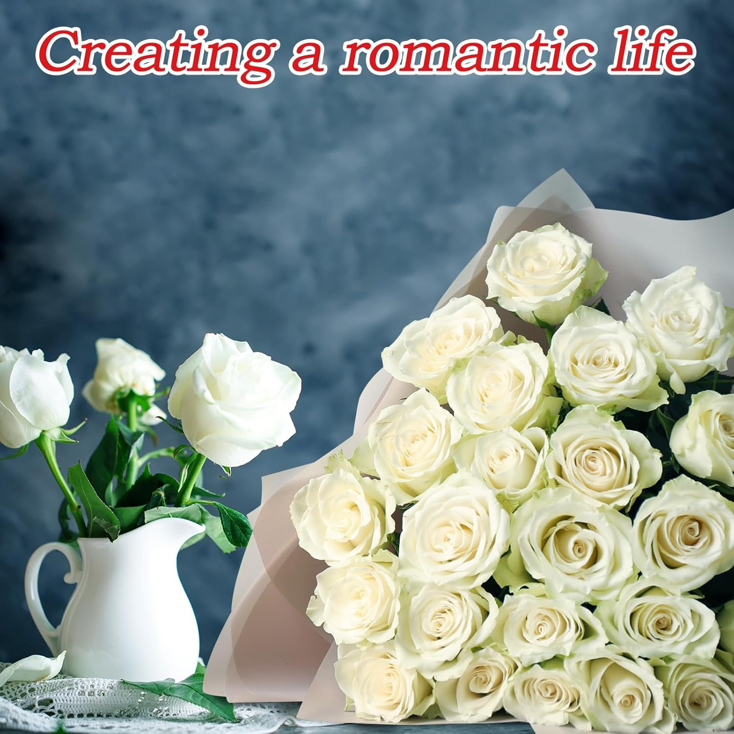 30Pcs Fake Roses Artificial Silk Flowers Long Stems Bouquet for Wedding Bridal S