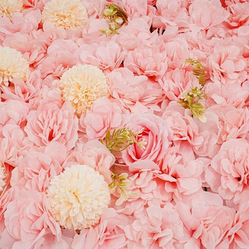 3D Flower Wall Panel-12pcs Artificial Flower Wall Background Silk Rose Mat