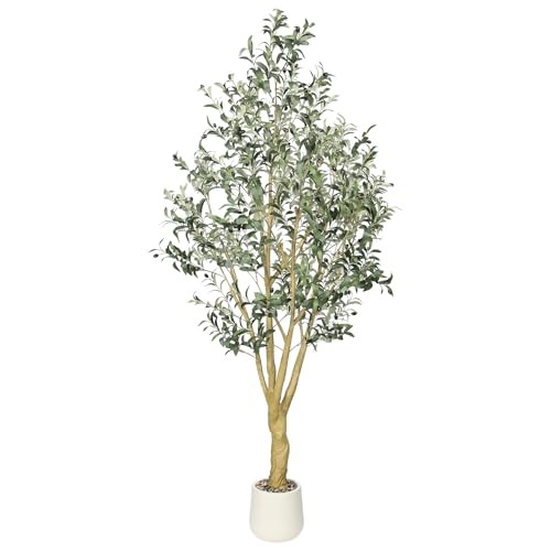 Faux Olive Tree 7ft Realistic Tall Silk Indoor Decor