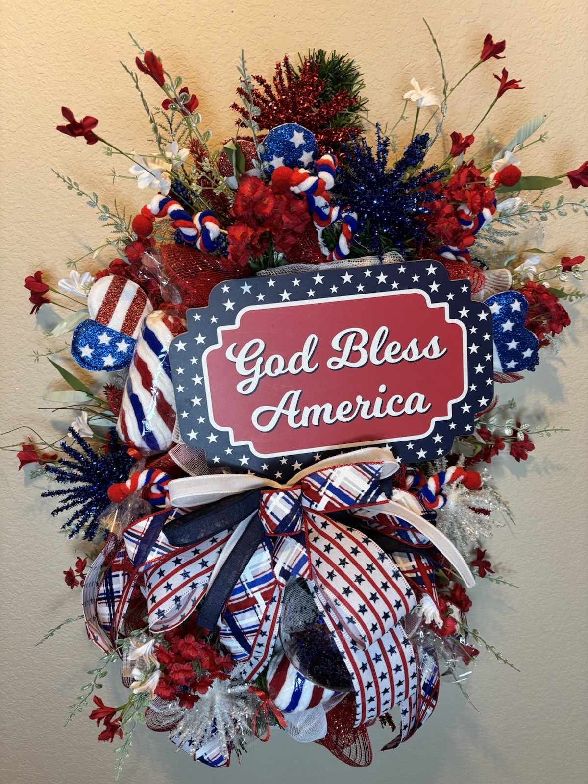 Patriotic wreath, American Flag Wreath, 4th Of July, Memorial Day, Military