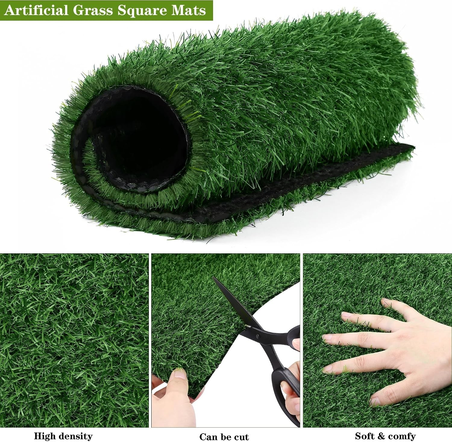 Realistic 12×12 Artificial Grass Mats – Set of 18