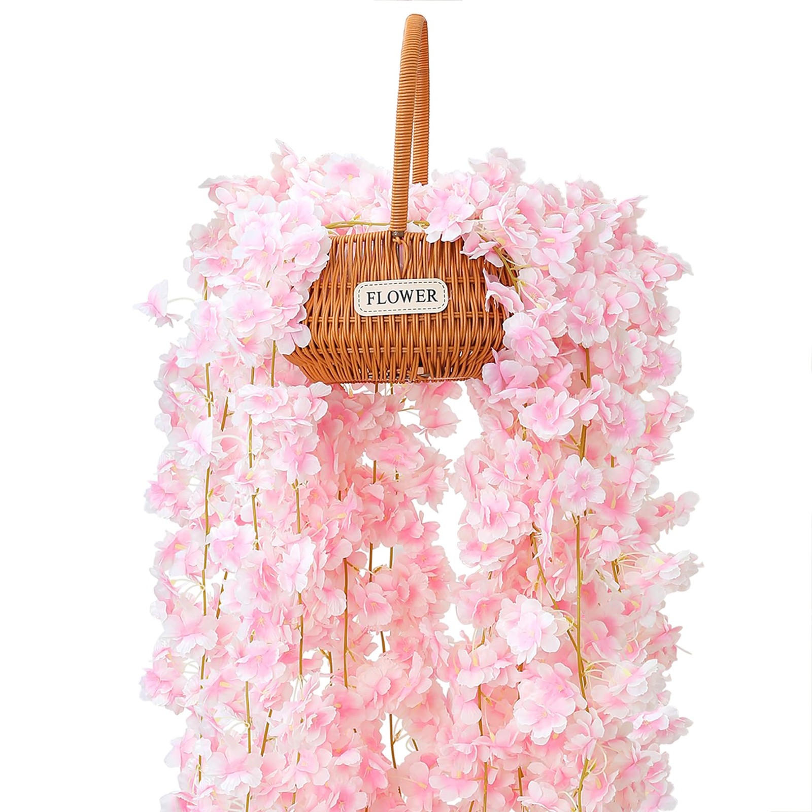 6PC 35.4FT Cherry Blossom Flowers Garland Vine for Decoration Artificial Pink…