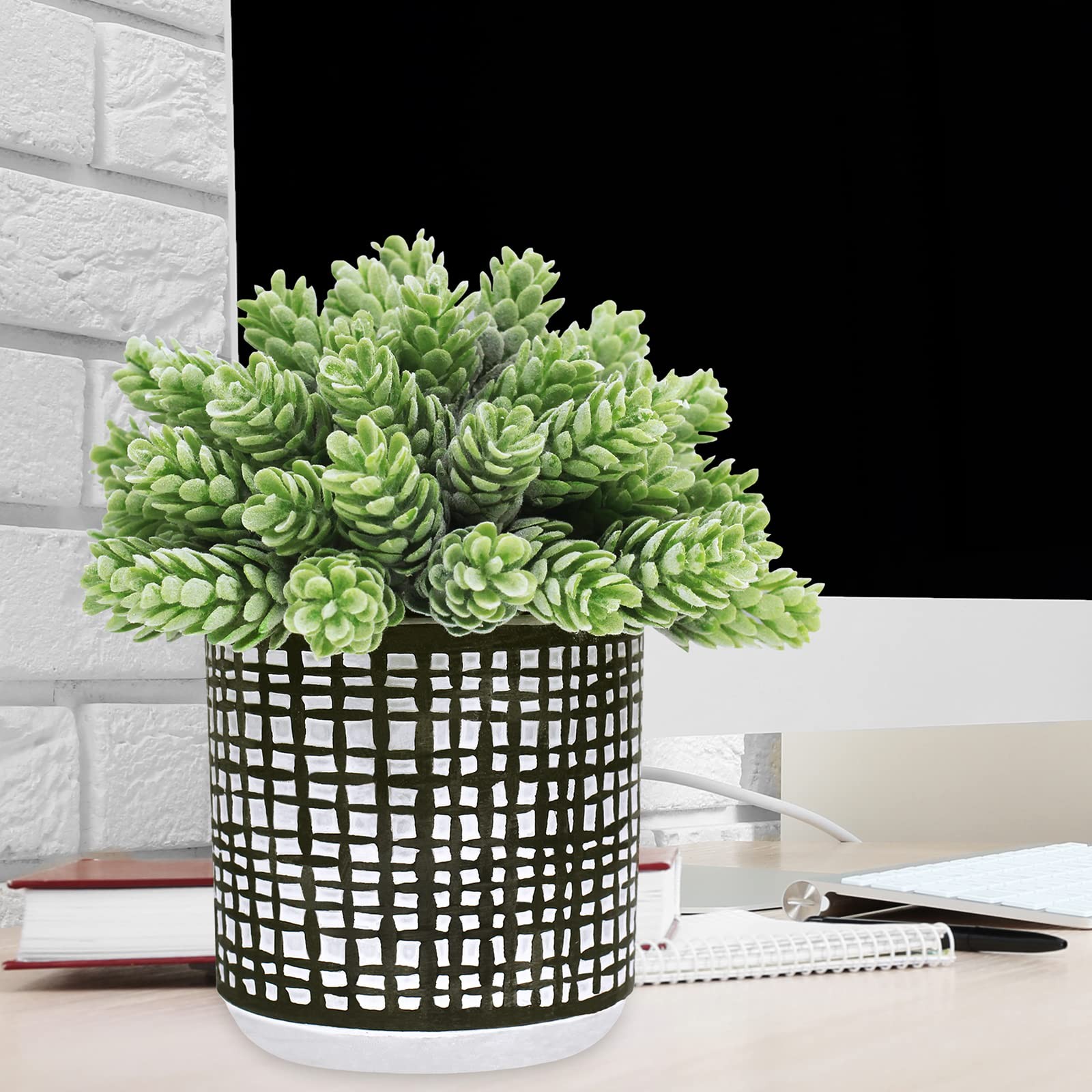 3 Pcs Small Potted Plants Artificial Succulents Hanging Plants and Faux Tropi…