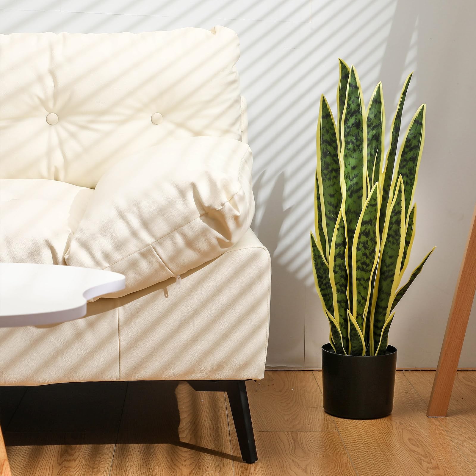 Crowye Tall Artificial Snake Plant Faux Sansevieria Plant Large Fake Snake Bu…