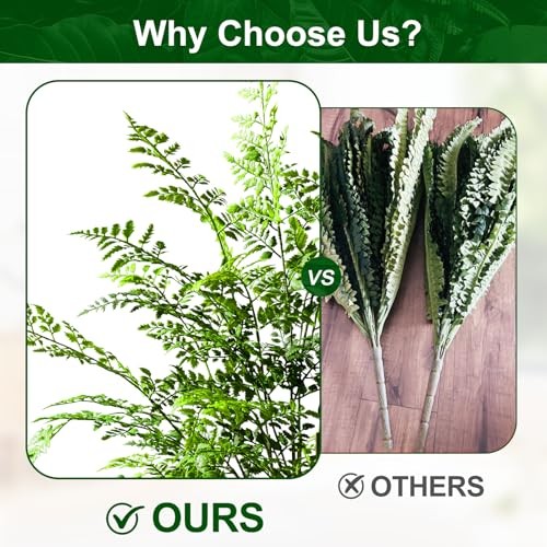 2 Pack Artificial Fern Plants in Pots Artificial Boston Ferns Potted Type 5
