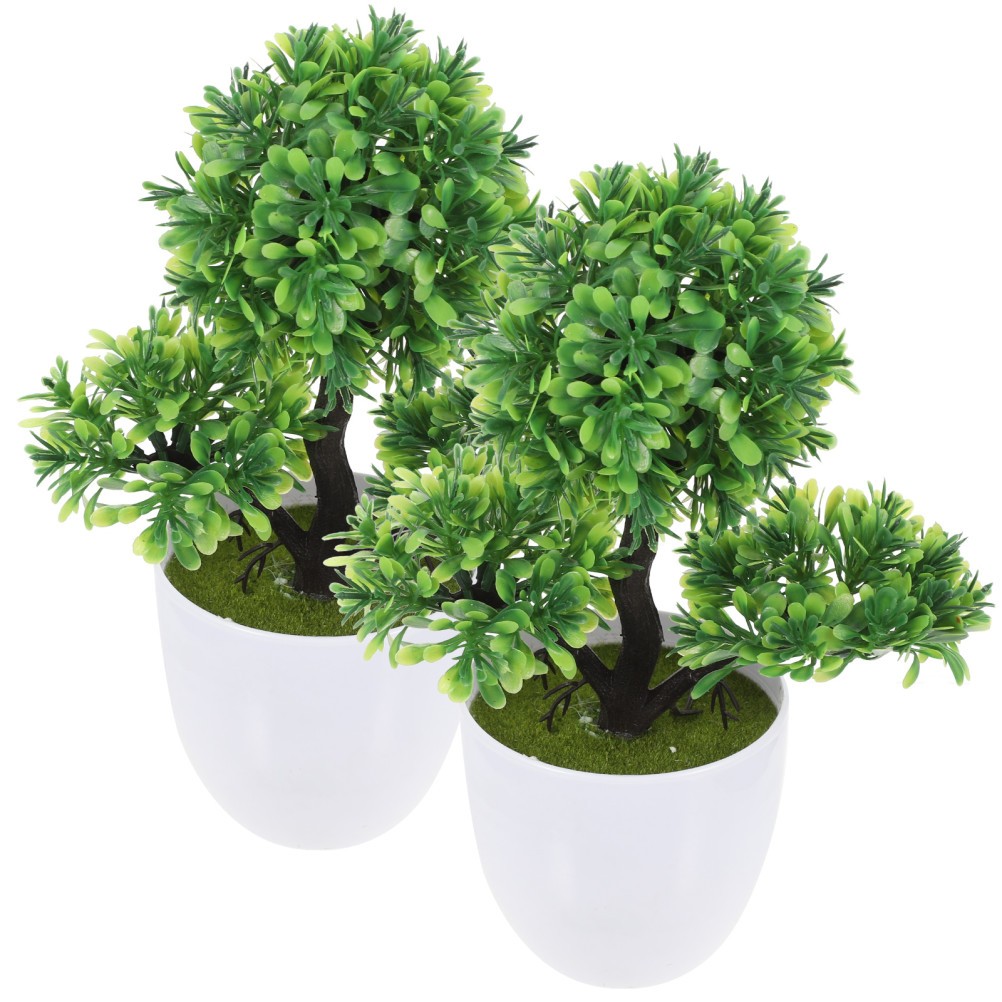 2pcs Artificial Potted Plants for Desk Bedroom Living Room Decor