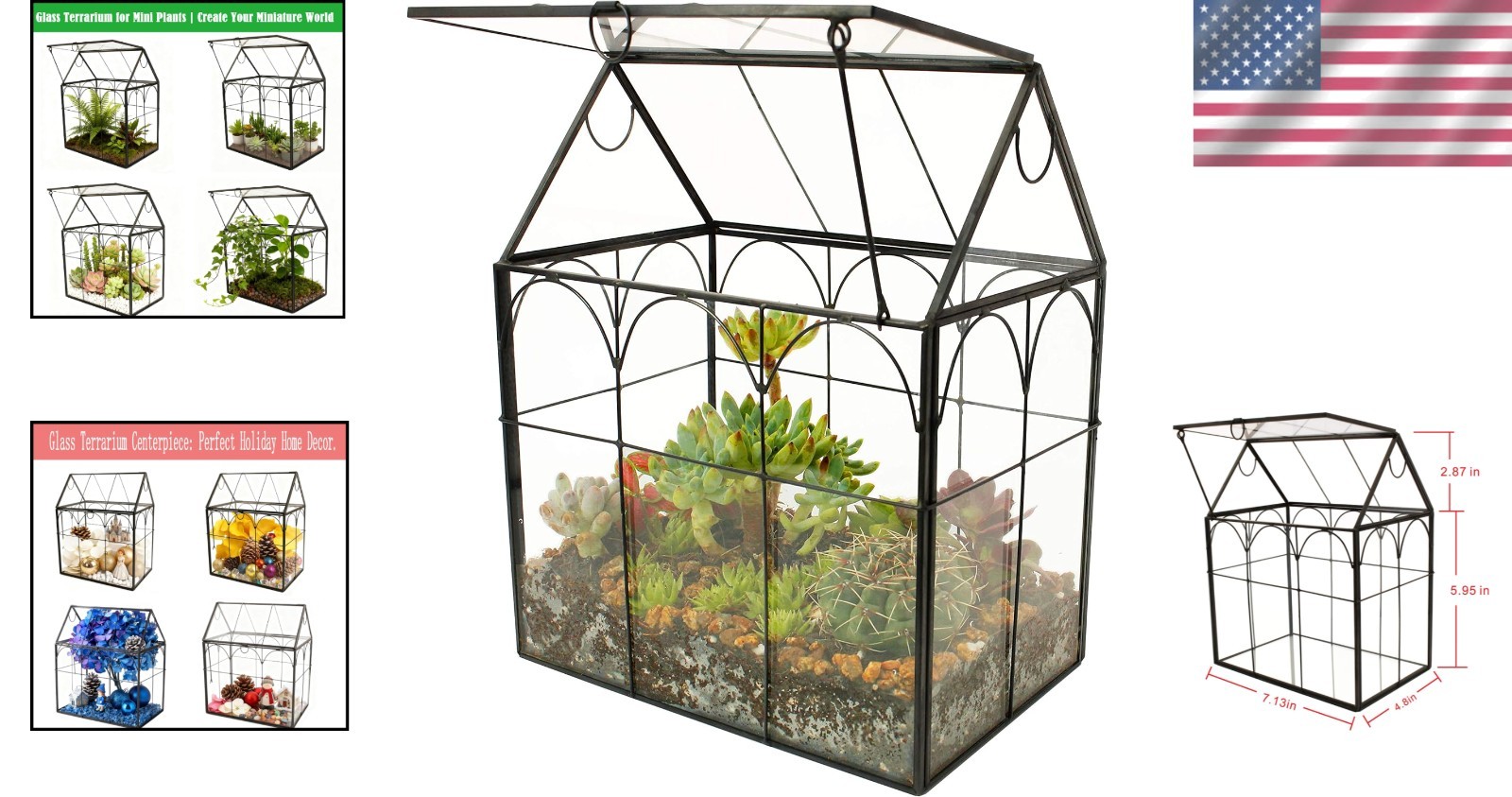 Glass House Geometric Terrarium for Plants