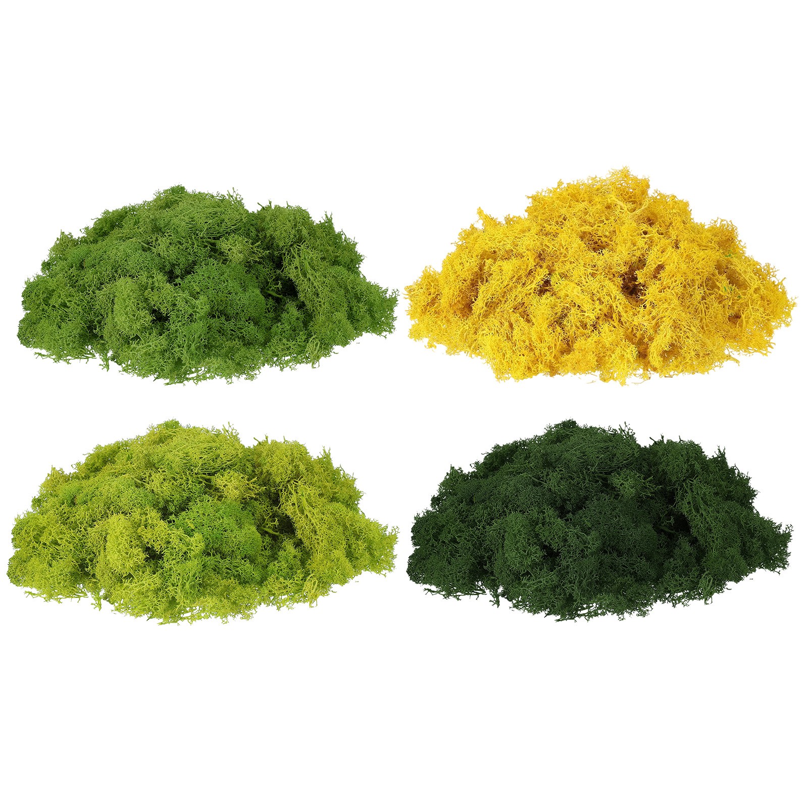 14oz Fake Preserved Reindeer Moss, Light Green/Dark Green/Yellow/Chartreuse