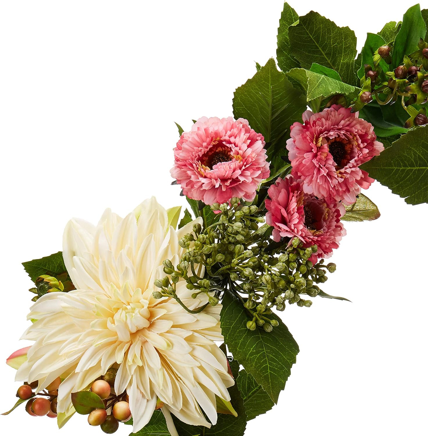 22In. Artificial Dahlia and Mum Wreath